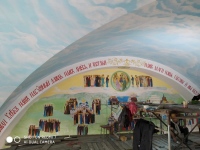 Продолжается роспись храма в поселке Эльбан