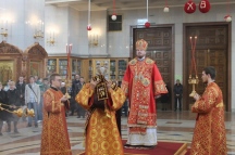 Божественная литургия в Спасо-Преображенском кафедральном соборе 23 апреля 2017 г.