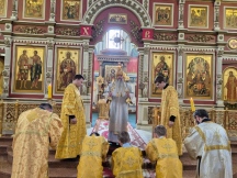 Божественная литургия в Спасо-Преображенском кафедральном соборе 28 июля 2024 г.